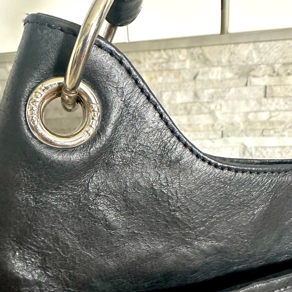 Grace Adele Black Leather Shoulder Bag Purse - Picture 3 of 9